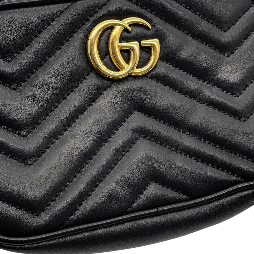 Gucci Chain Shoulder Bag GG Marmont Leather 634785 GUCCI Handbag Black Women's - Picture 6 of 15